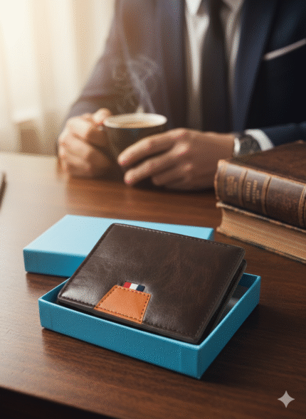 Personalized Brown Striped Wallet